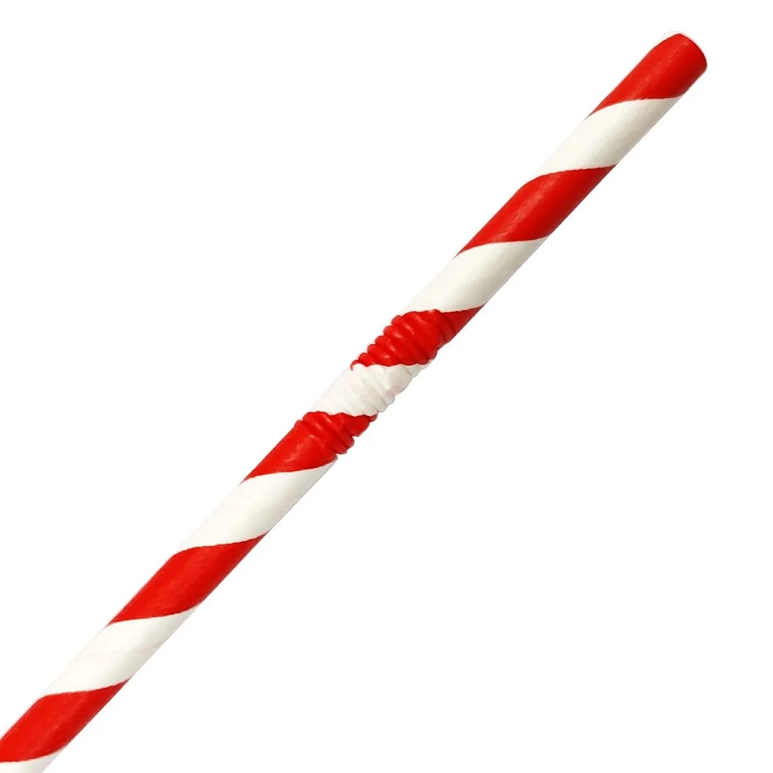 Fiesta Compostable Bendy Paper Straws Red Stripes (Pack of 250) - Image 4