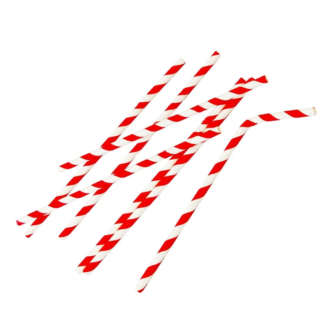Fiesta Compostable Bendy Paper Straws Red Stripes (Pack of 250) - Image 5