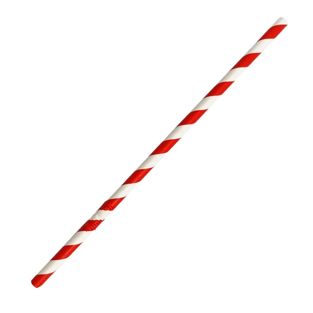 Fiesta Compostable Bendy Paper Straws Red Stripes (Pack of 250) - Image 2