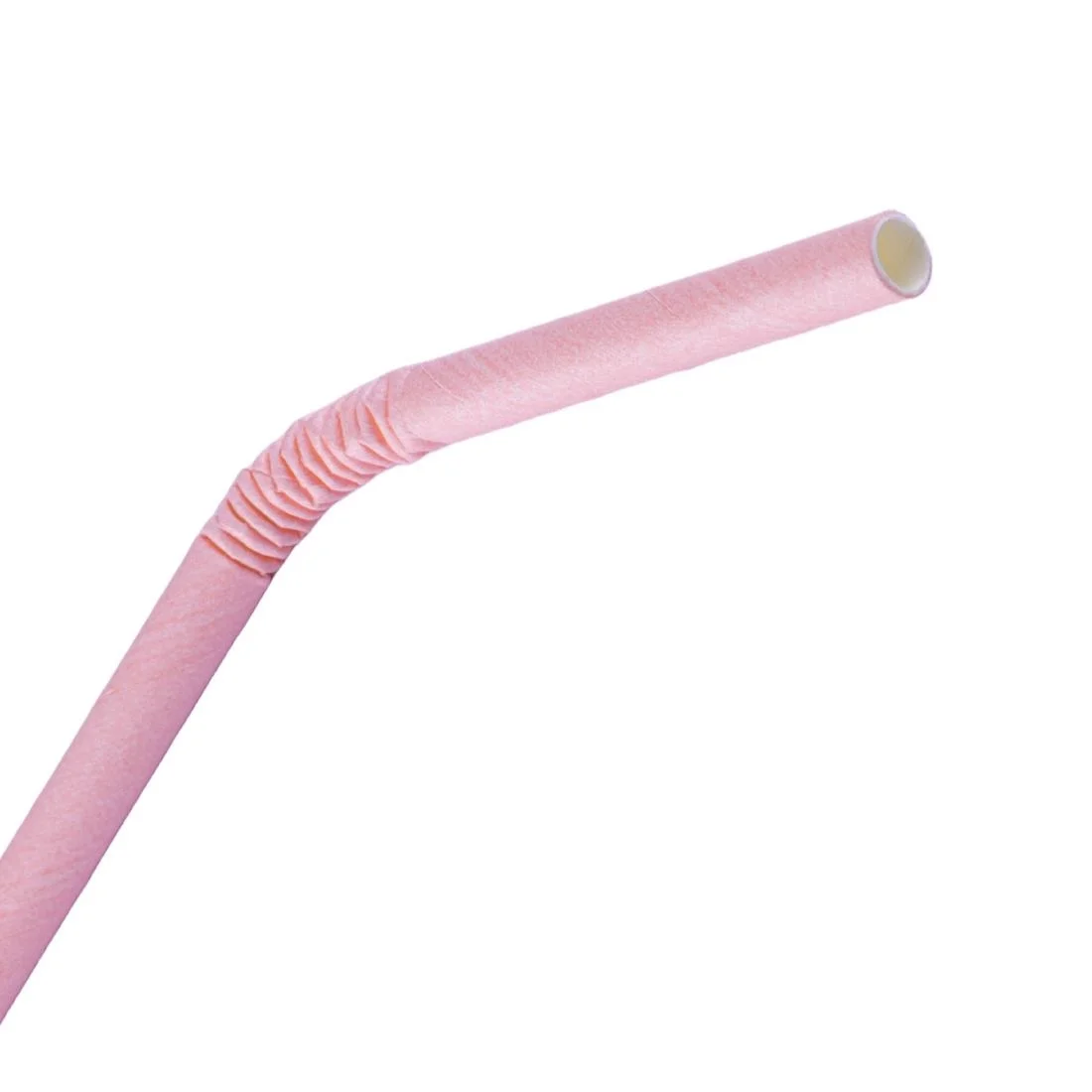 Fiesta Compostable Bendy Paper Straws Pink (Pack of 250) - Image 3