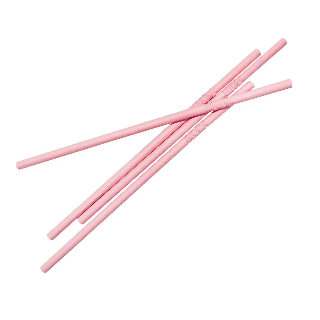 Fiesta Compostable Bendy Paper Straws Pink (Pack of 250) - Image 4
