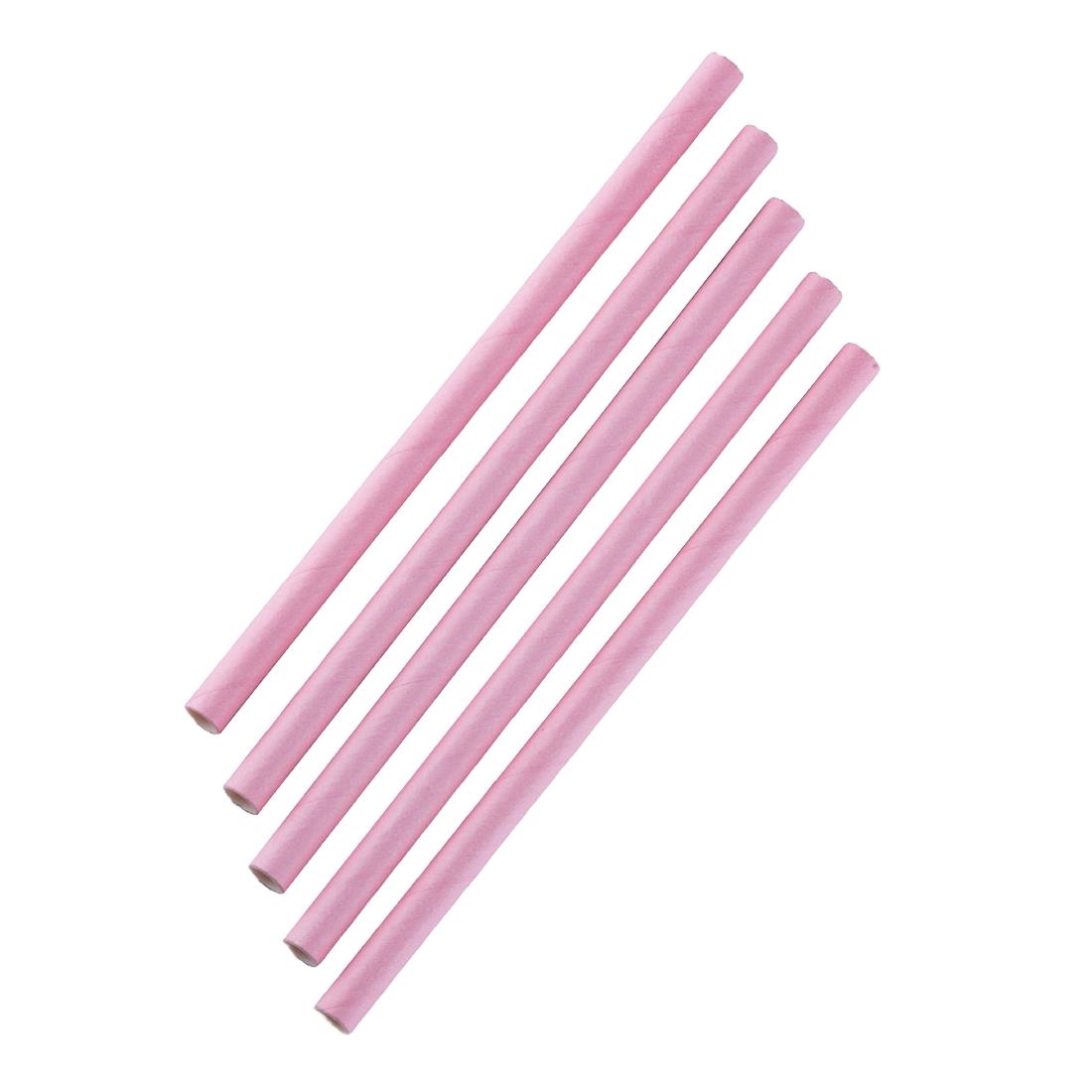 Fiesta Compostable Paper Smoothie Straws Pink (Pack of 250)