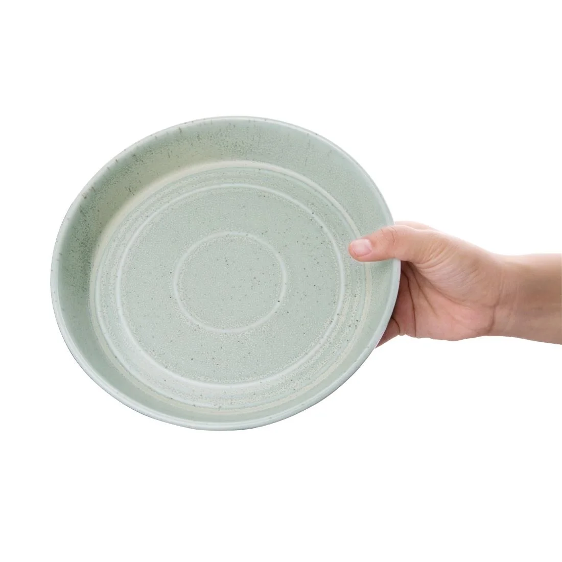 Olympia Cavolo Flat Round Bowls Spring Green 220mm (4 Pack) - Image 4