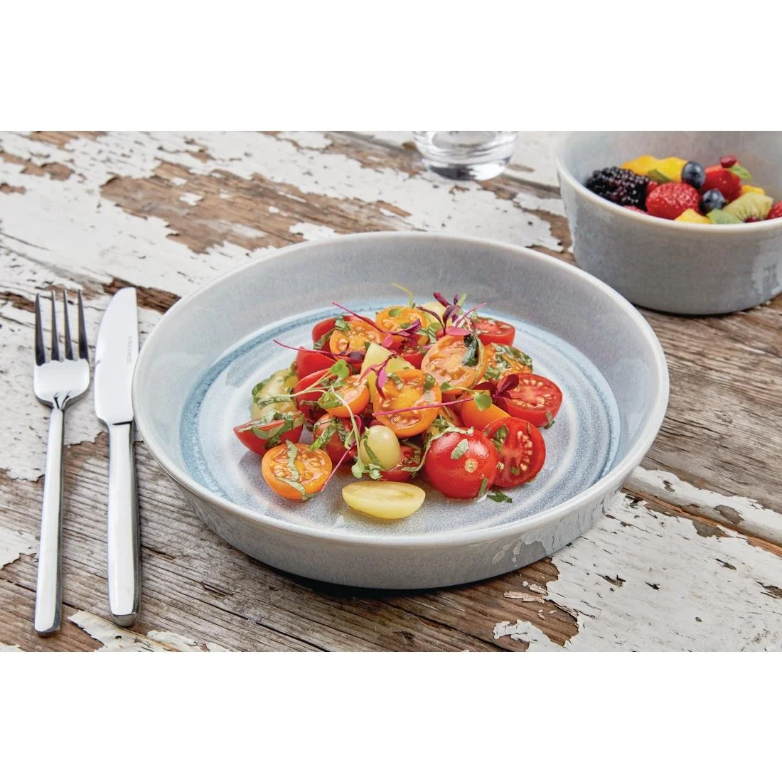 Olympia Cavolo Flat Round Bowls Ice Blue 143mm (6 Pack) - Image 5