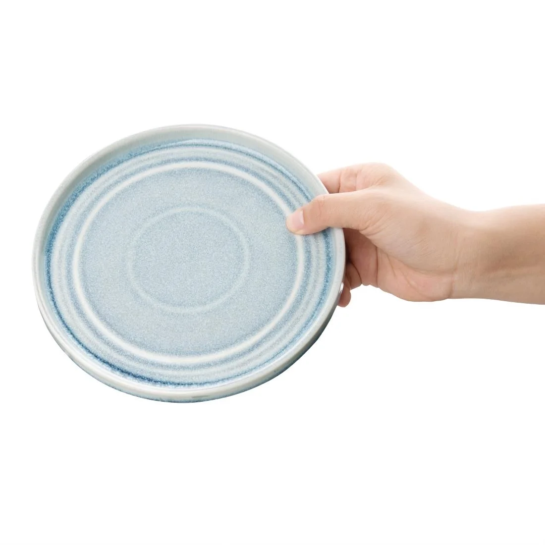 Olympia Cavolo Flat Round Plates Ice Blue 180mm (6 Pack) - Image 4