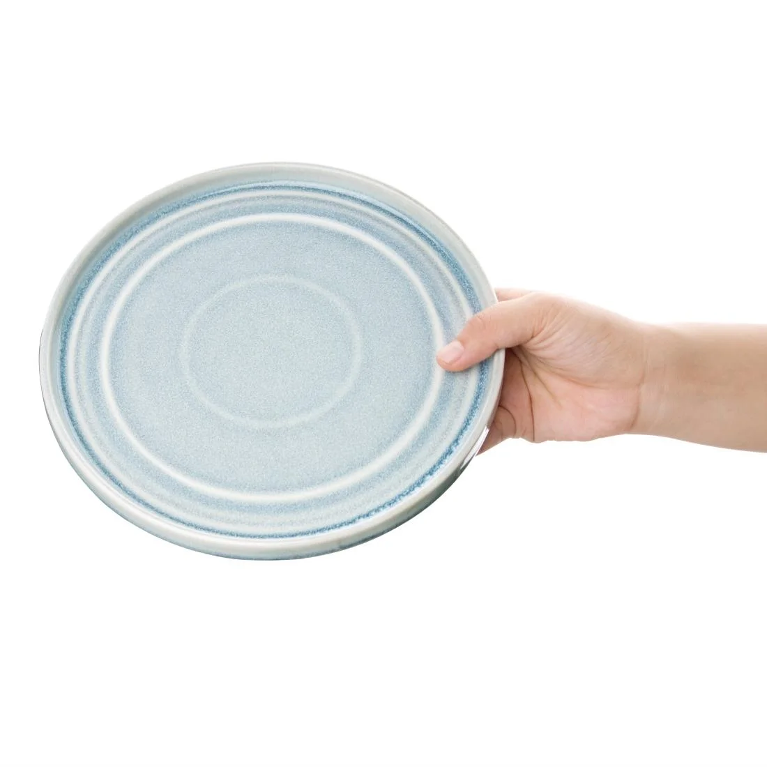 Olympia Cavolo Flat Round Plates Ice Blue 220mm (6 Pack) - Image 4
