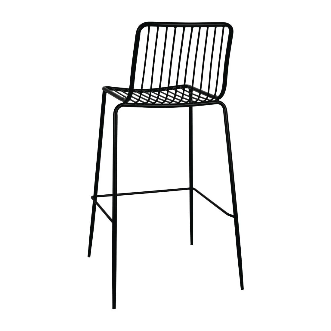 Bolero Steel Wire High Stools Black (Pack of 4) - Image 3
