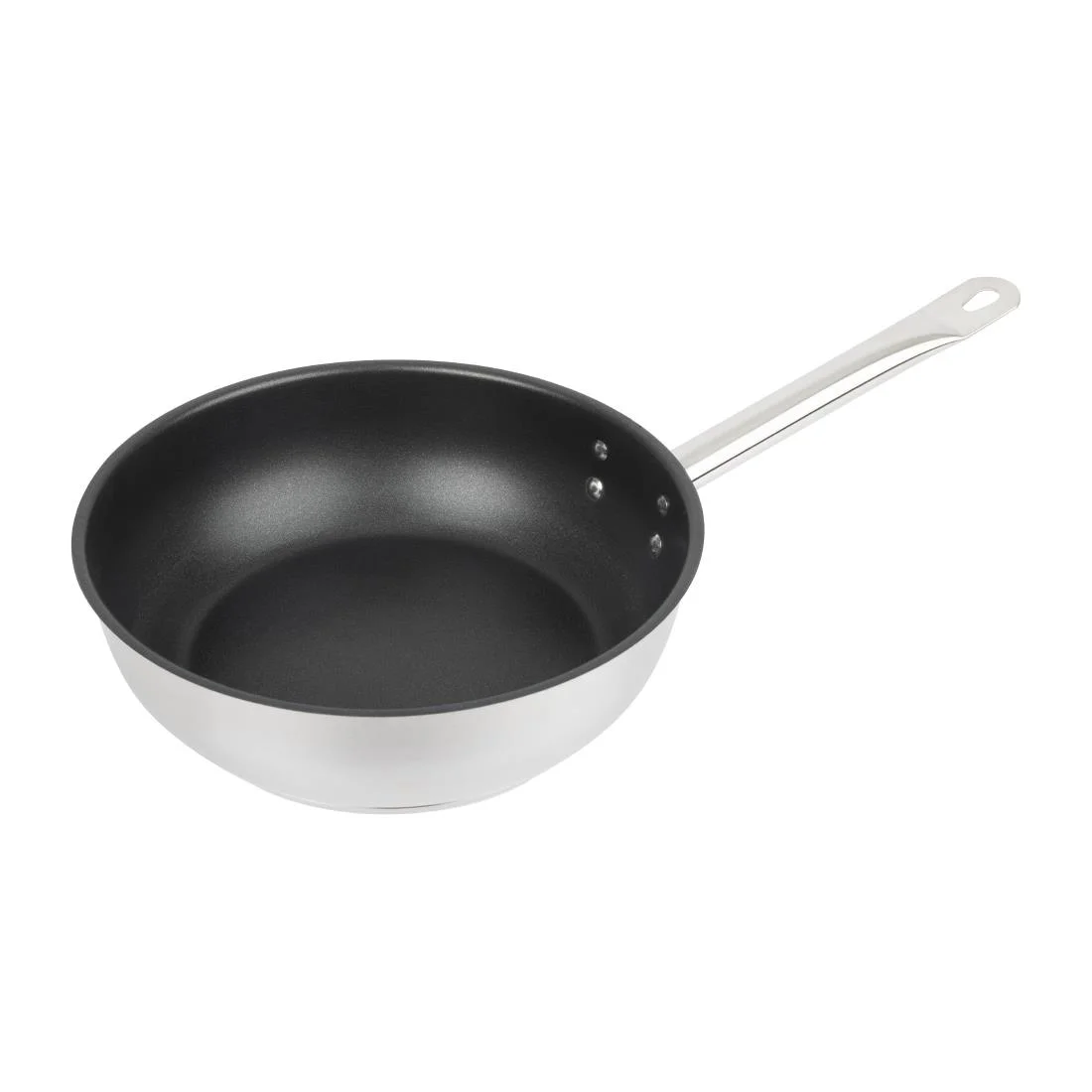 Vogue Stainless Steel Non-Stick Teflon Platinum Plus Sauté Pan 24cm - Image 2