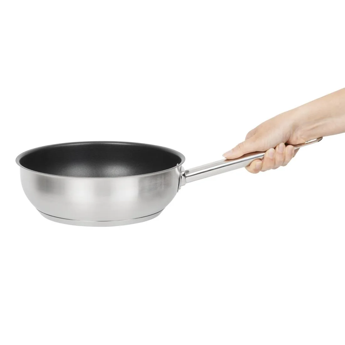Vogue Stainless Steel Non-Stick Teflon Platinum Plus Sauté Pan 24cm - Image 7