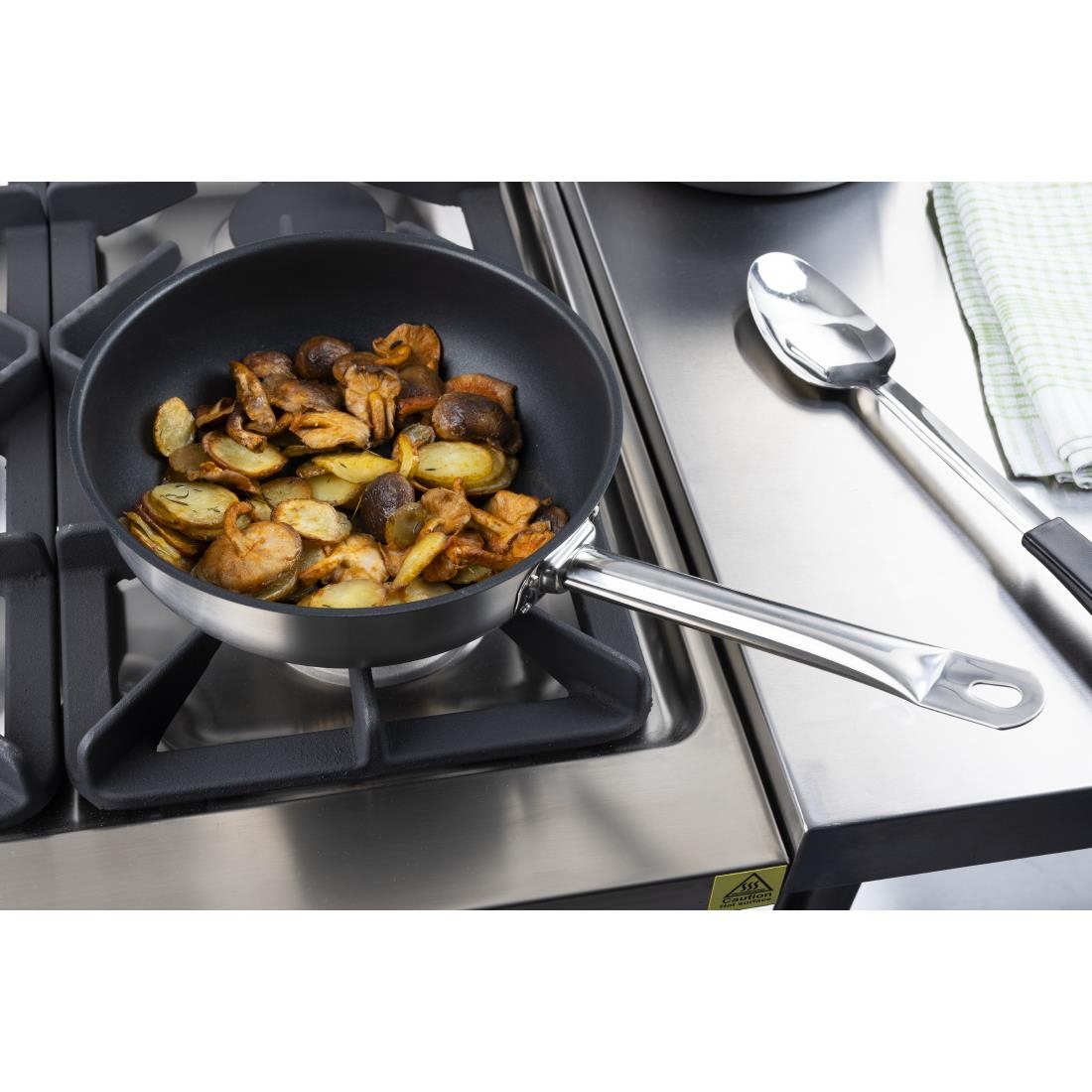 Vogue Stainless Steel Non-Stick Teflon Platinum Plus Sauté Pan 24cm