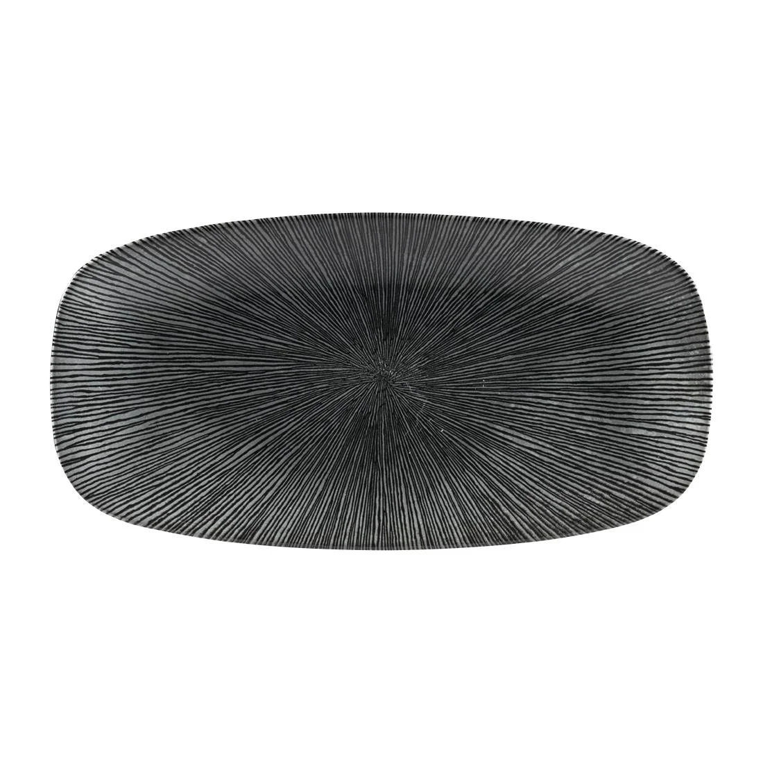 Churchill Studio Prints Agano Oblong Chefs Plates Black 355x 189mm (6 Pack)