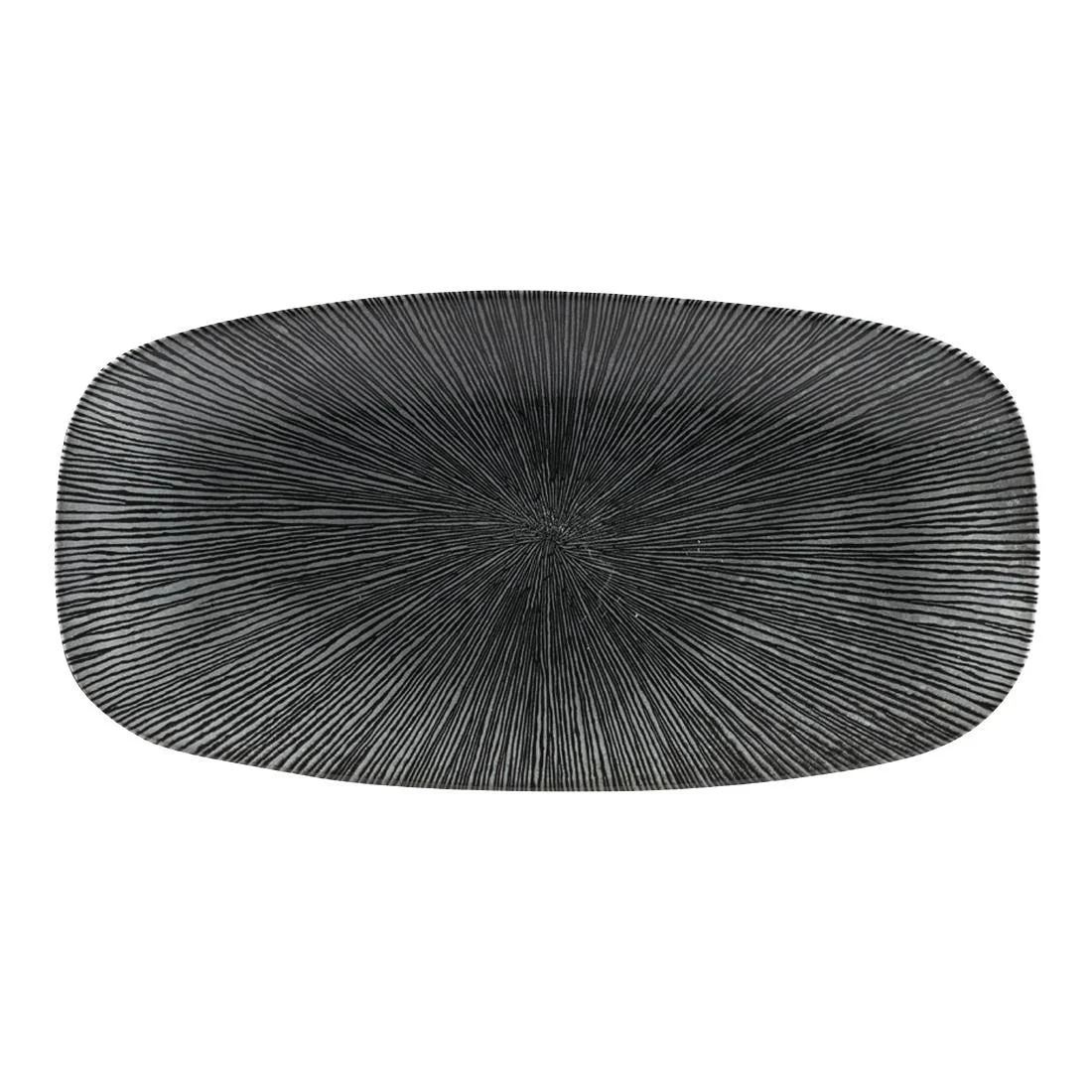 Churchill Studio Prints Agano Oblong Chefs Plates Black 298x 153mm (12 Pack)