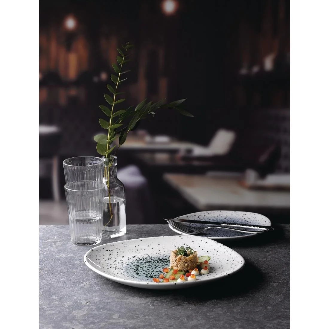 Churchill Studio Prints Mineral Blue Centre Organic Round Plates 286mm (12 Pack) - Image 3