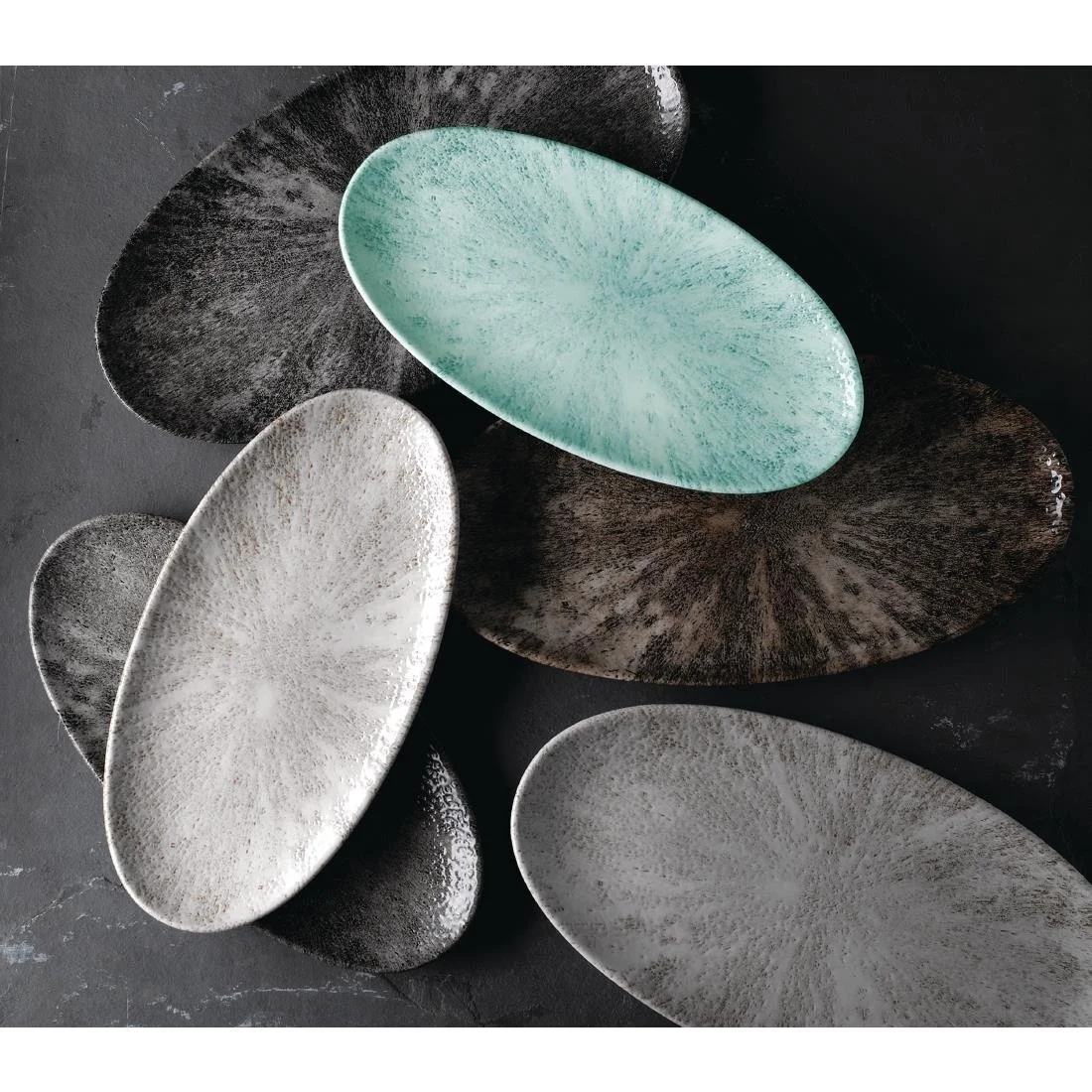 Churchill Studio Prints Stone Chefs Plates Aquamarine 347 x 173mm (6 Pack) - Image 3