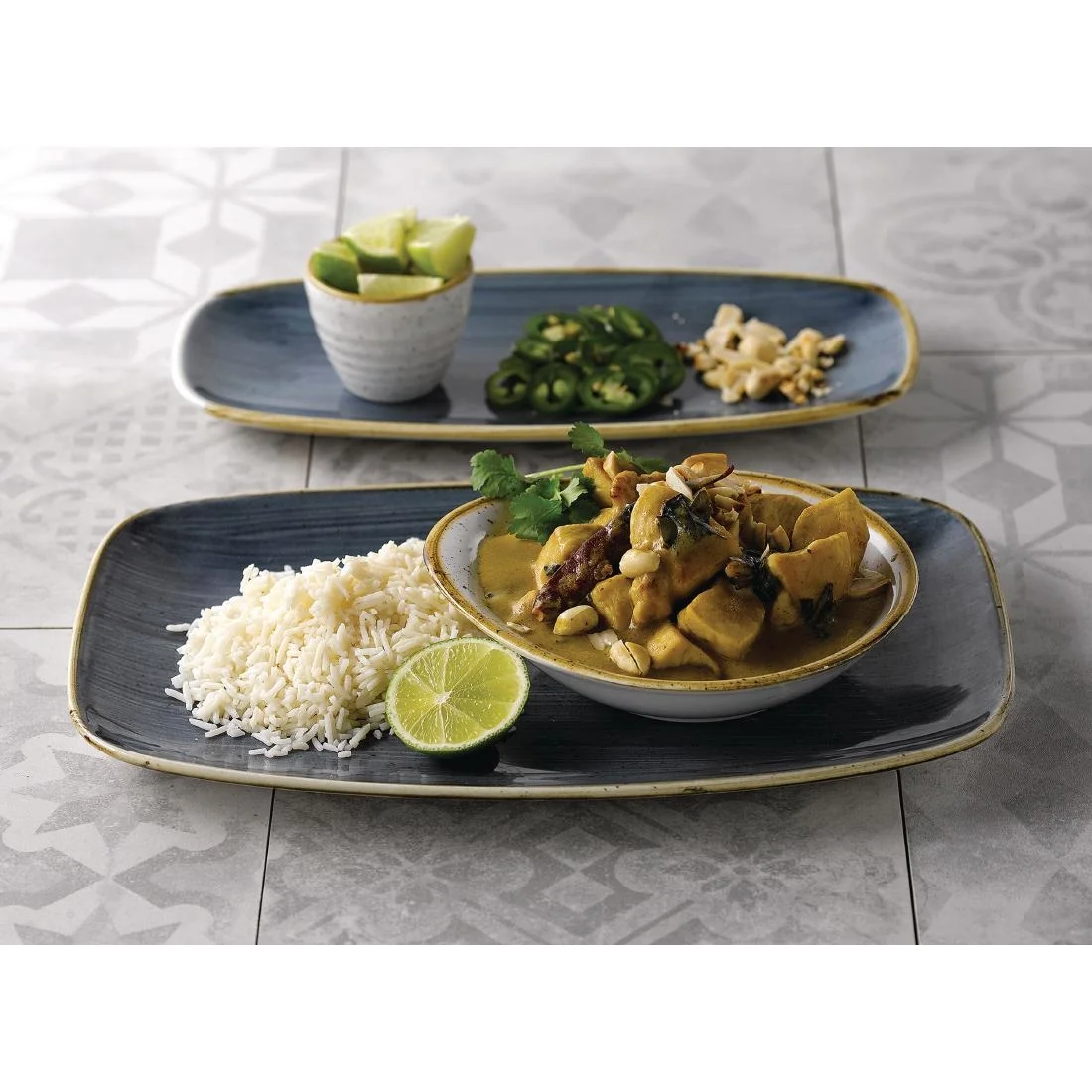 Churchill Stonecast No. 9 Oblong Chefs Plates 355 x 245mm Blueberry (6 Pack) - Image 2