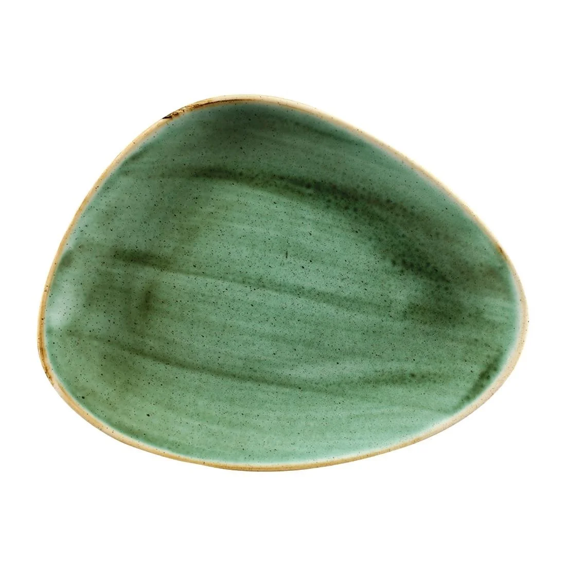 Churchill Stonecast Triangular Chefs Plates Samphire Green 265 x 205mm (12 Pack)