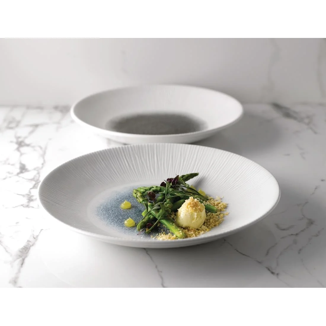 Churchill Bamboo Centre Print Deep Coupe Plates Quartz Black 255mm (12 Pack) - Image 2