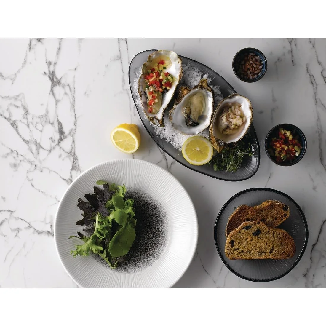 Churchill Bamboo Centre Print Deep Coupe Plates Quartz Black 255mm (12 Pack) - Image 8