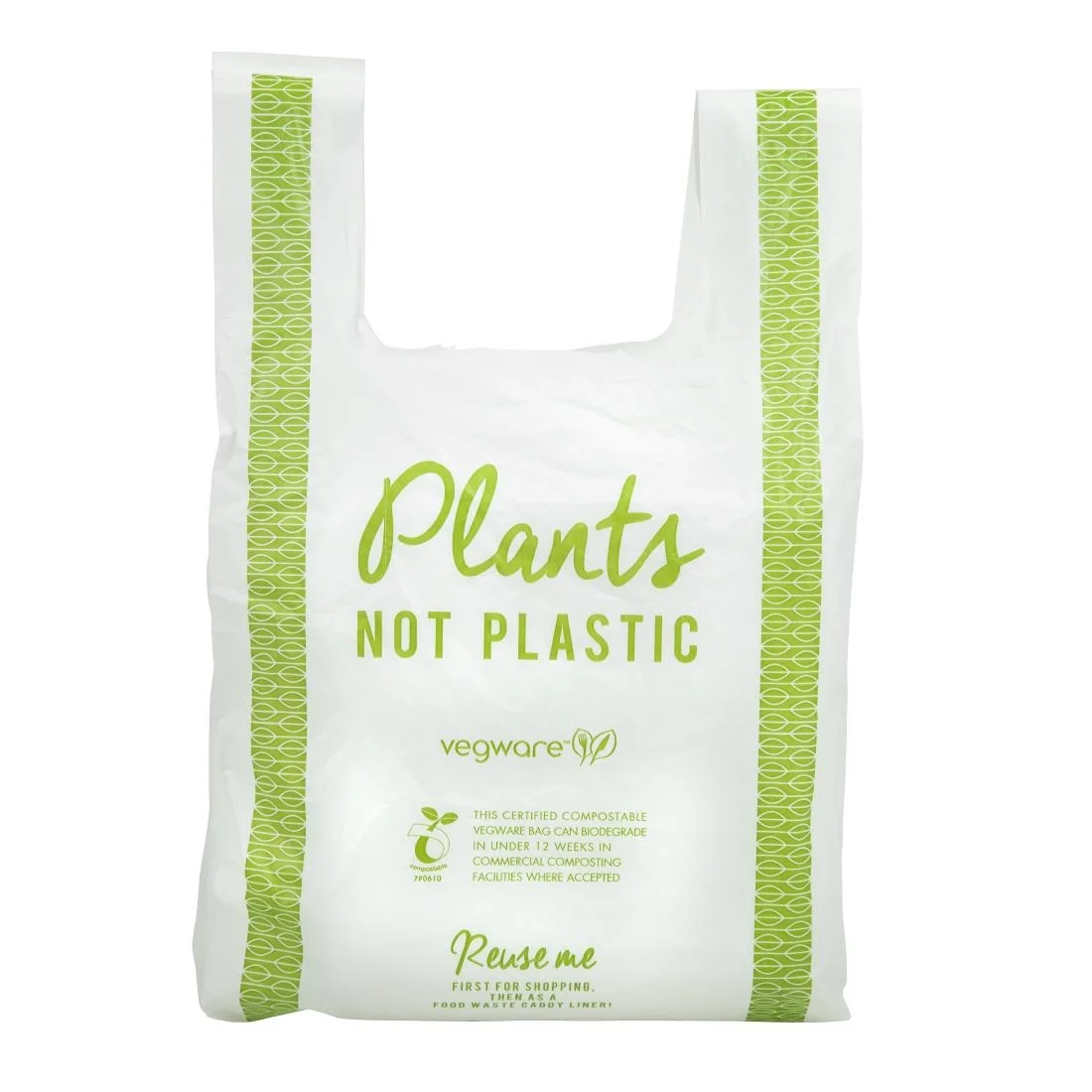 Vegware Compostable PLA Carrier Bags Medium (Pack of 500) - Image 3