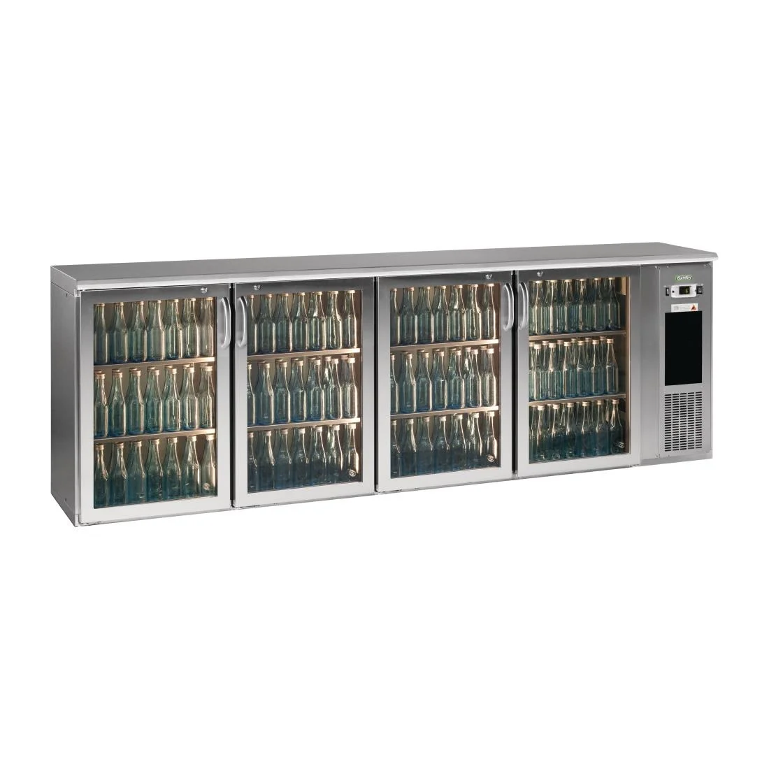Gamko E3 Bottle Cooler 4 Hinged Glass Doors Stainless Steel 728Ltr