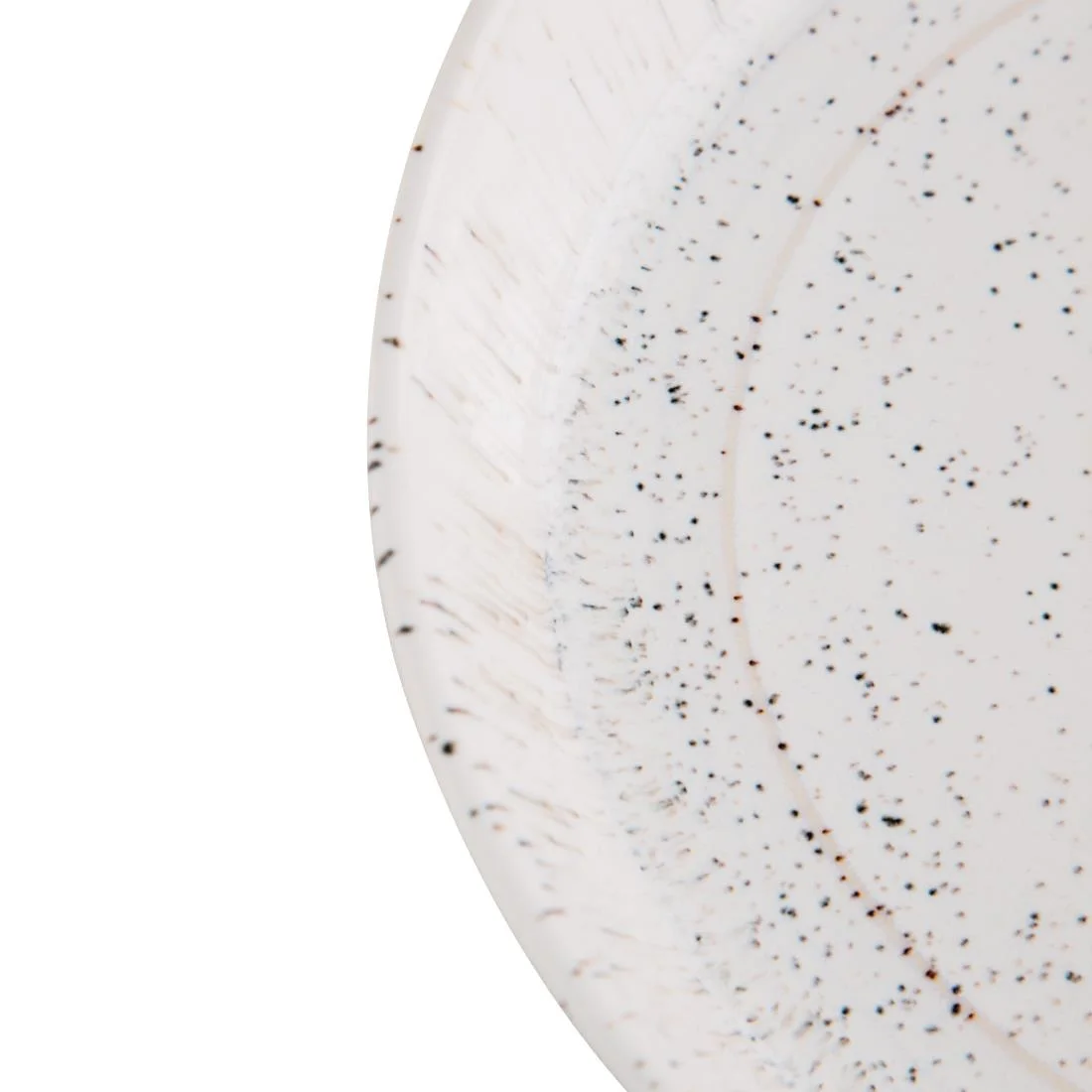 Olympia Cavolo Flat Round Bowls White Speckle 220mm (4 Pack) - Image 5
