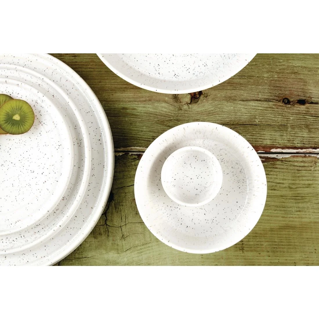 Olympia Cavolo Flat Round Bowls White Speckle 143mm (6 Pack) - Image 6