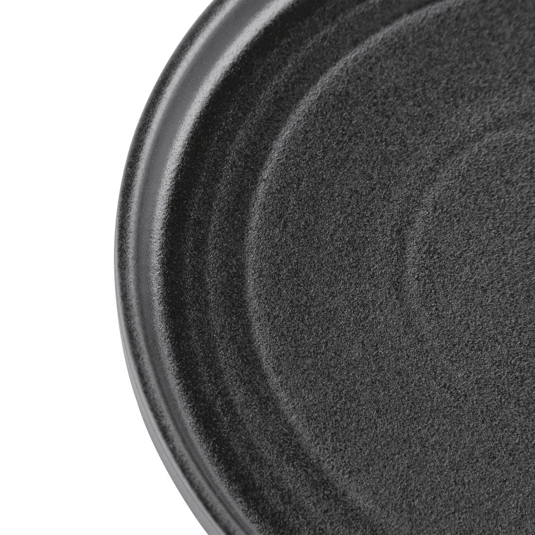 Olympia Cavolo Flat Round Plates Textured Black 220mm (6 Pack) - Image 5