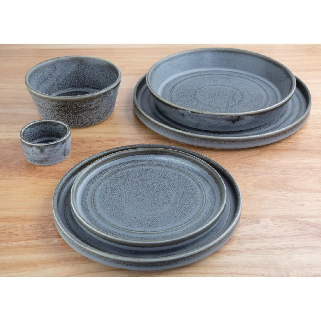 Olympia Cavolo Flat Round Bowls Charcoal Dusk 143mm (6 Pack) - Image 5