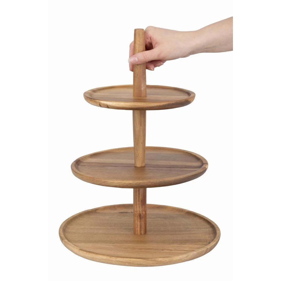 Olympia Acacia 3-Tier Stand 305(Ø) x 395(H)mm - Image 7