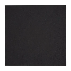 Fiesta Recyclable Dinner Napkin Black 40x40cm 3ply 1/4 Fold (Pack of 1000)