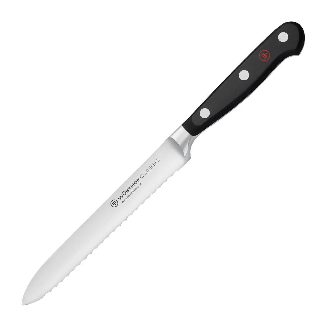 Wüsthof Classic Serrated Utility Knife Black 14cm