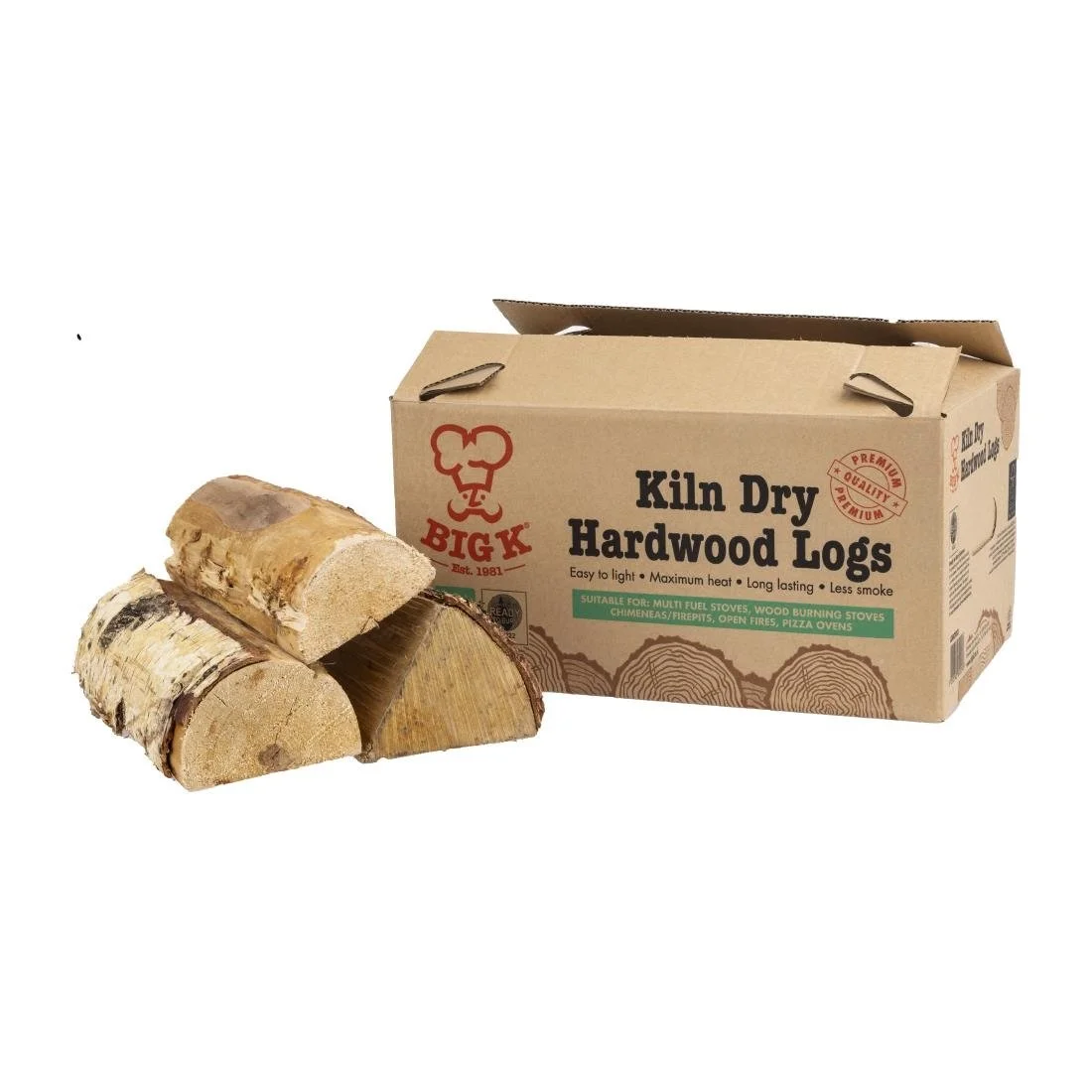 Big K Kiln Dry Hardwood Logs Box 8kg - Image 1