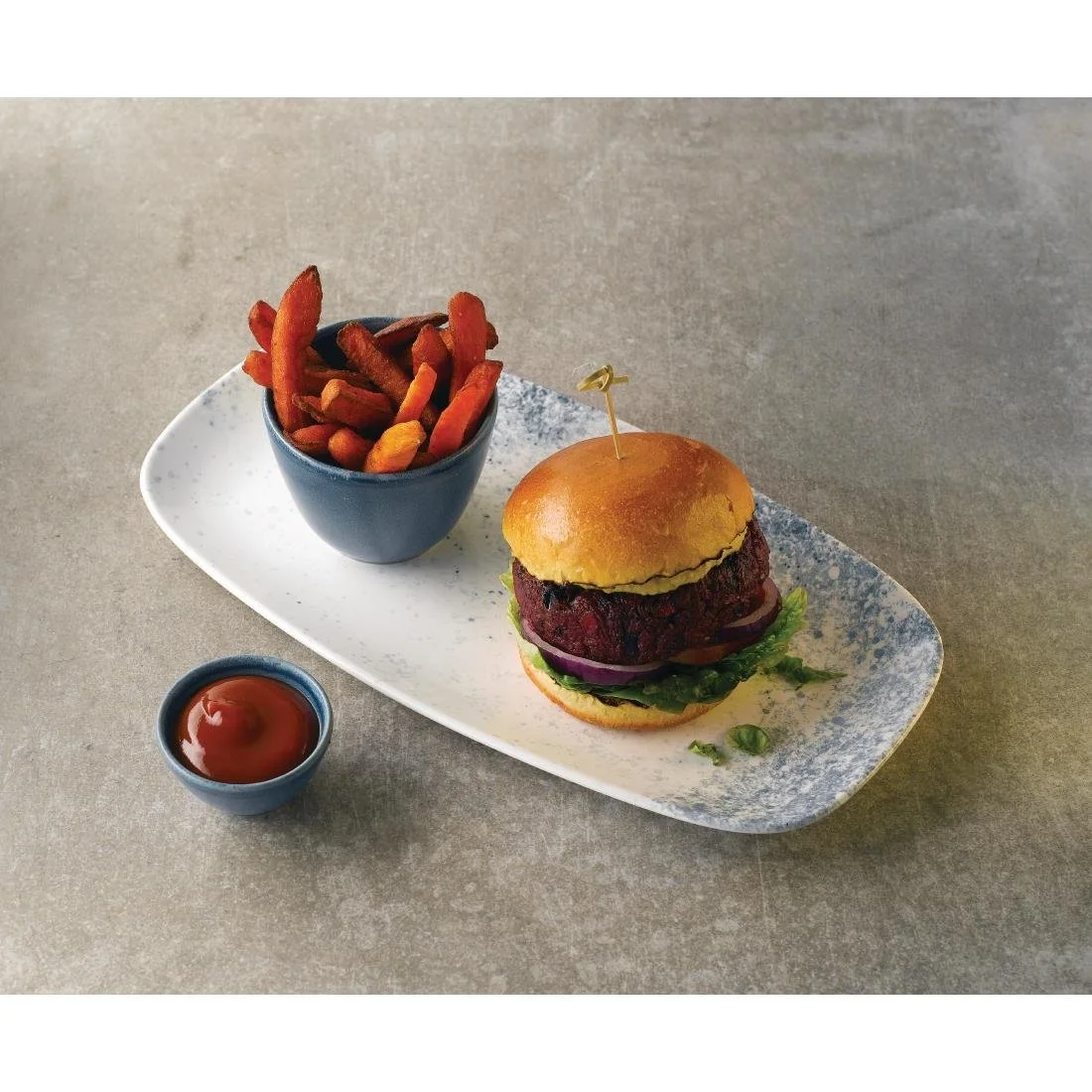 Studio Prints Haze Blue Chefs' Oblong Plates No. 3 11 3/4 x 6 " (12 Pack) - Image 2