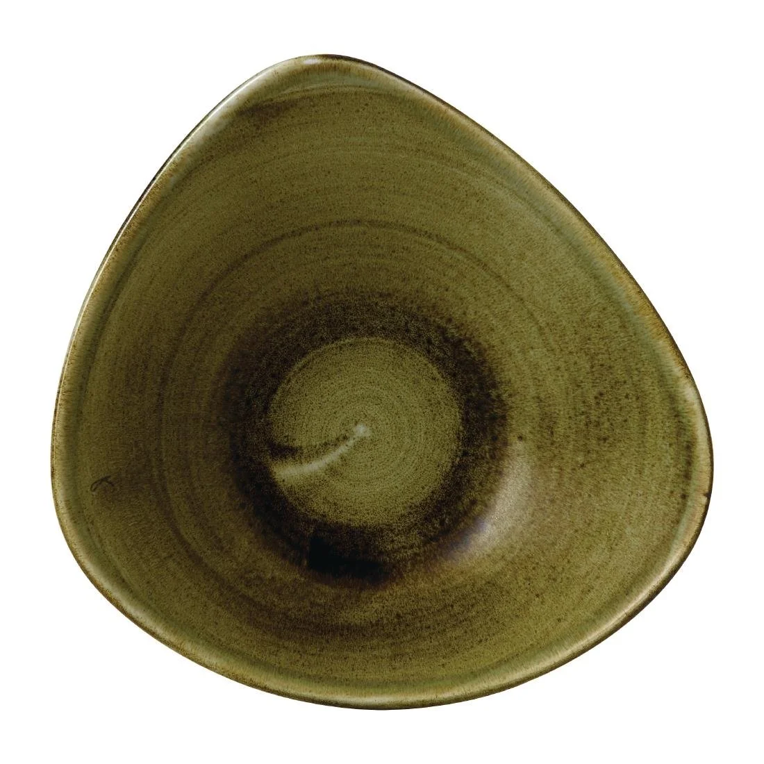Stonecast Plume Olive Triangle Bowls 21oz (12 Pack) - Image 3