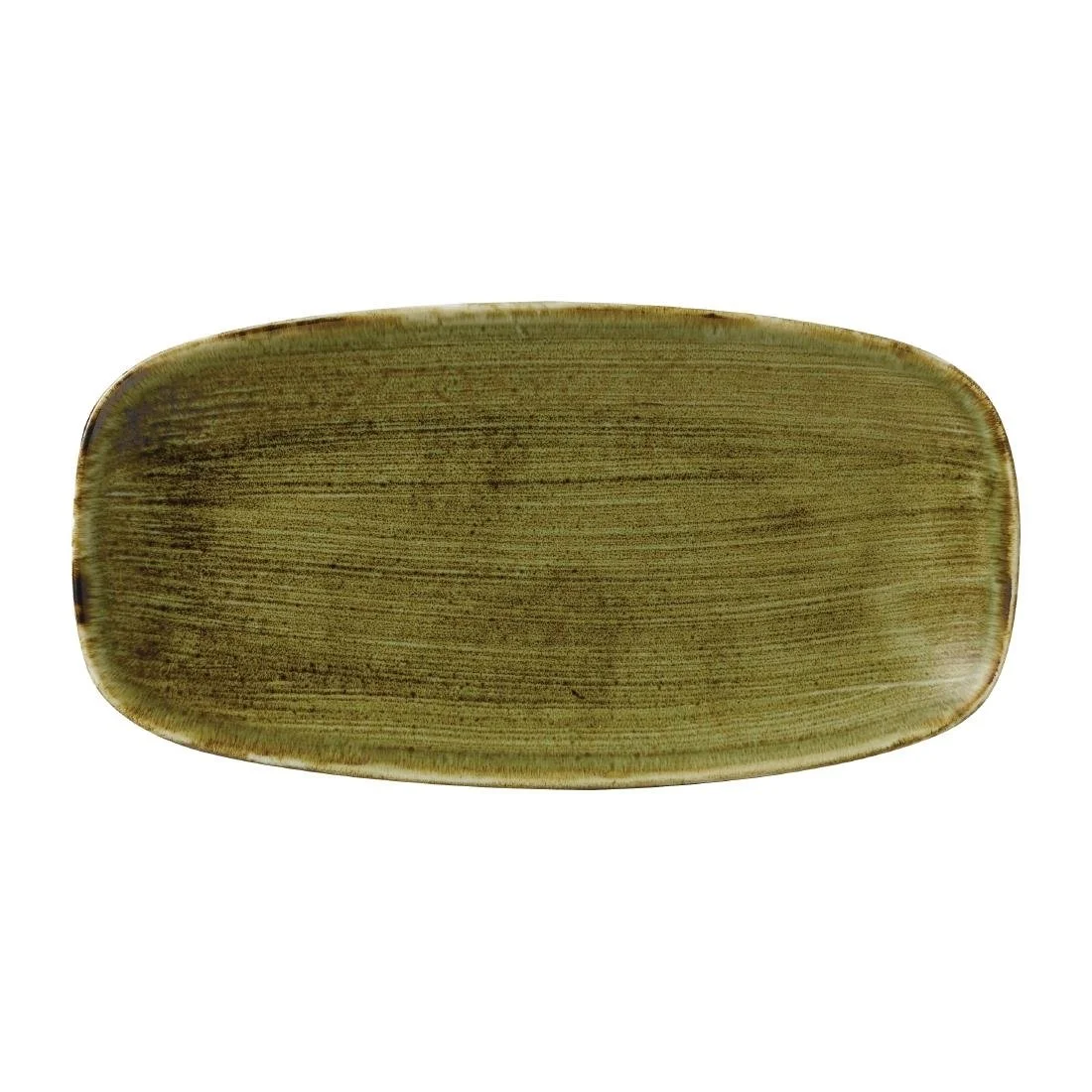 Stonecast Plume Olive Chefs' Oblong Plates No. 3 11 3/4 x 6 " (12 Pack)