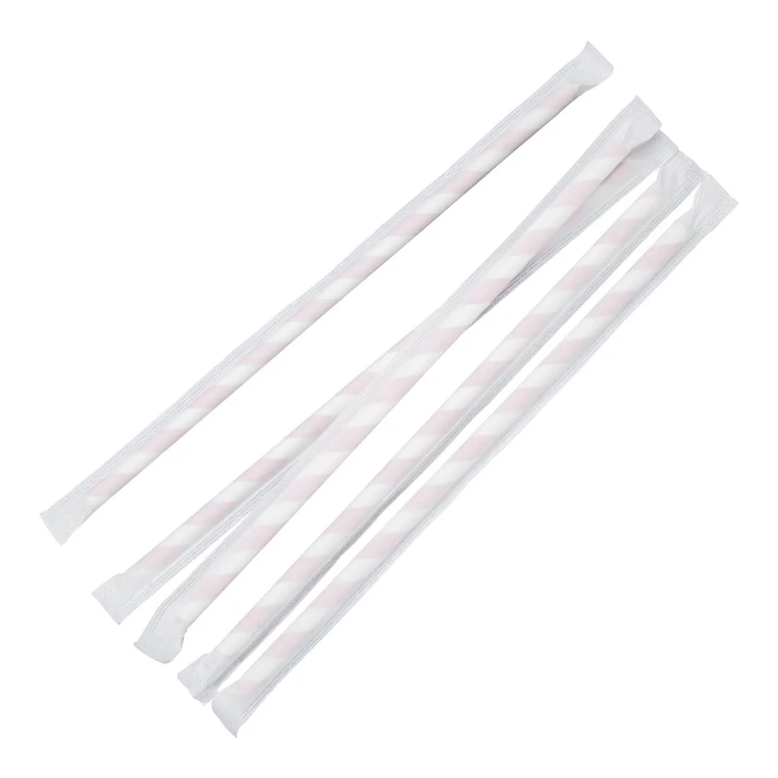Fiesta Compostable Individually Wrapped Paper Straws Red Stripes (Pack of 250) - Image 3