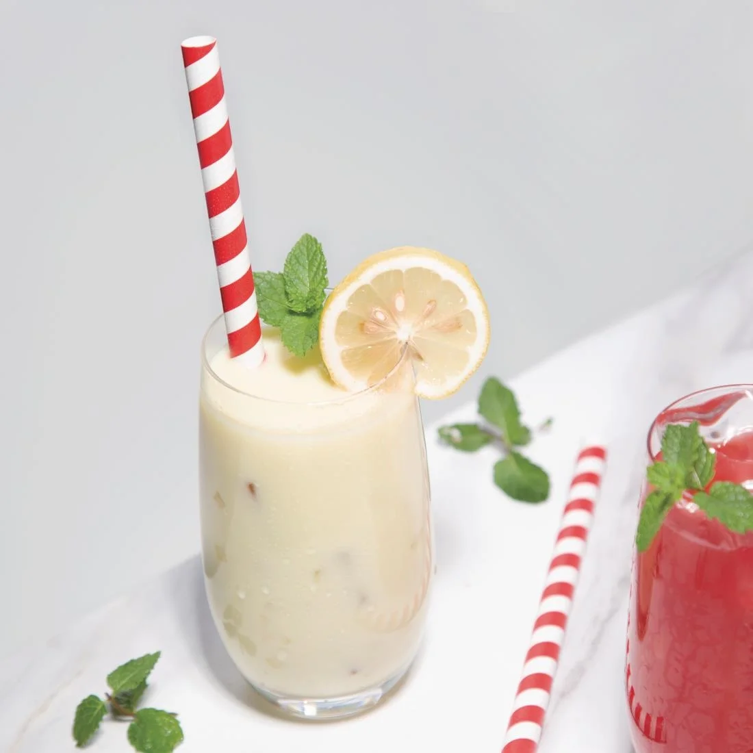 Fiesta Compostable Individually Wrapped Paper Smoothie Straws Red Stripes (Pack of 250) - Image 5