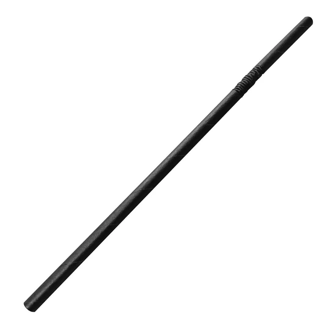 Fiesta Compostable Individually Wrapped Bendy Paper Straws Black (Pack of 250) - Image 2