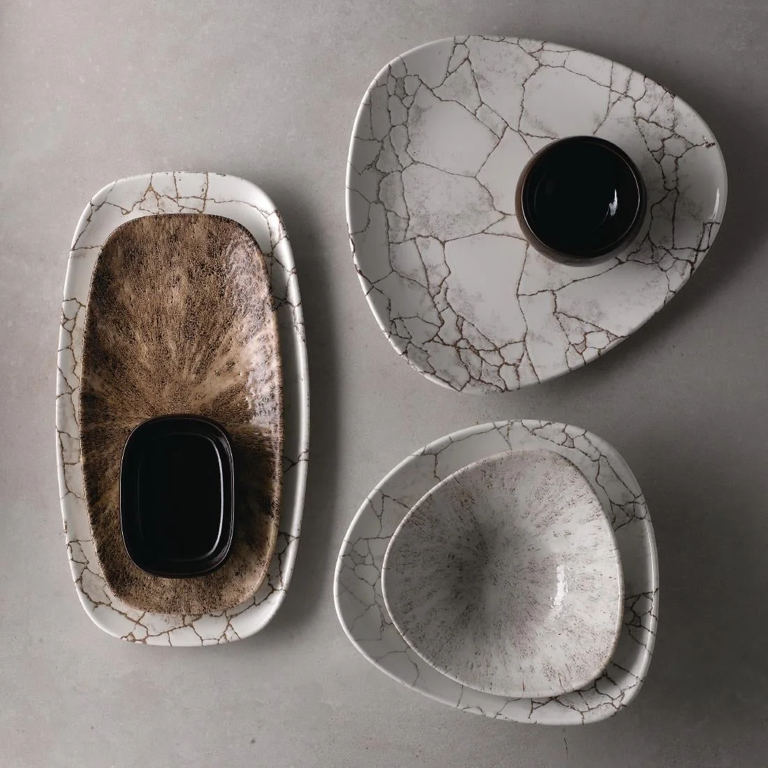 Churchill Studio Prints Kintsugi Chefs Oblong Plates Agate Grey 298x153mm (12 Pack) - Image 5