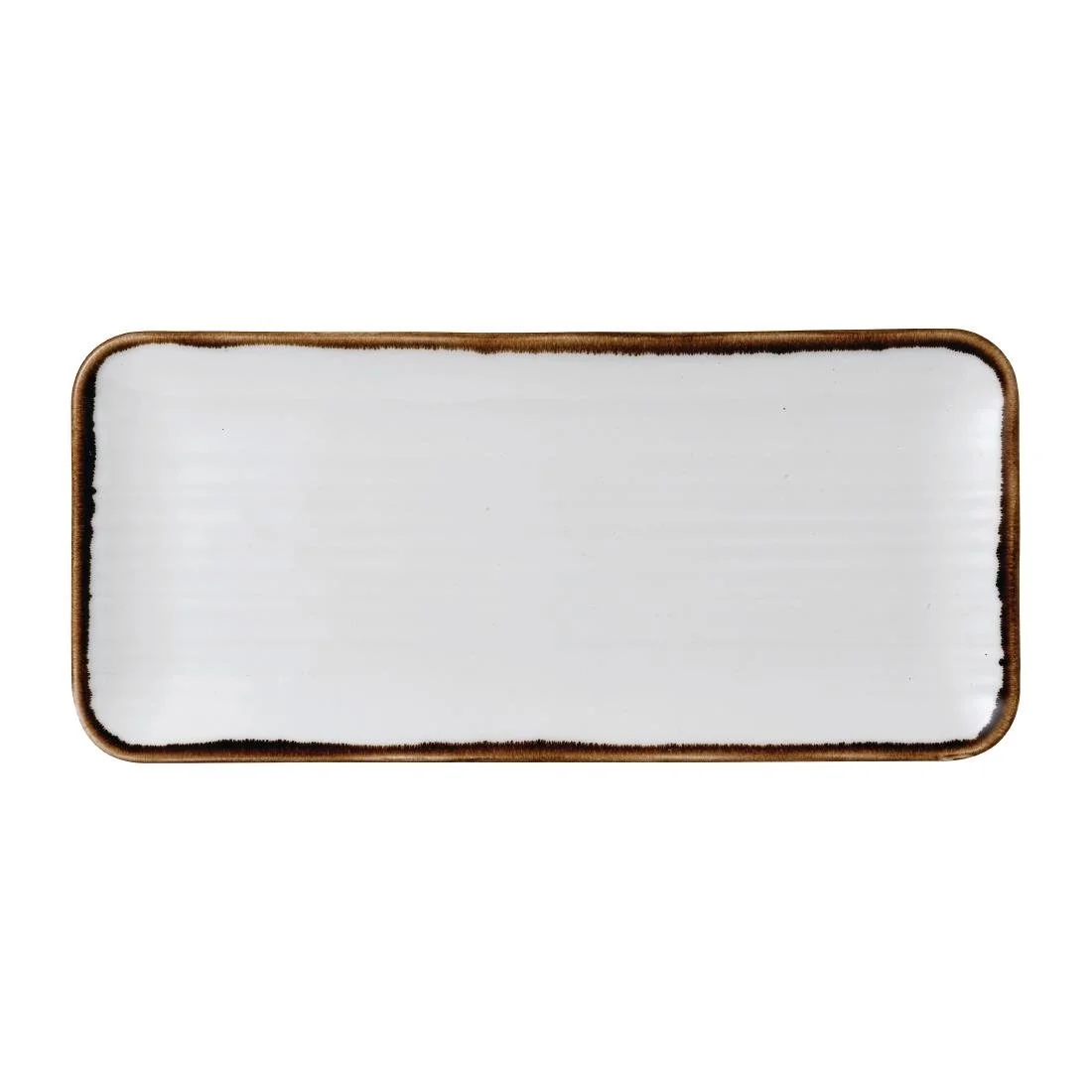 Dudson Harvest Organic Coupe Rectangle Platters Natural 346x156mm (6 Pack) - Image 1