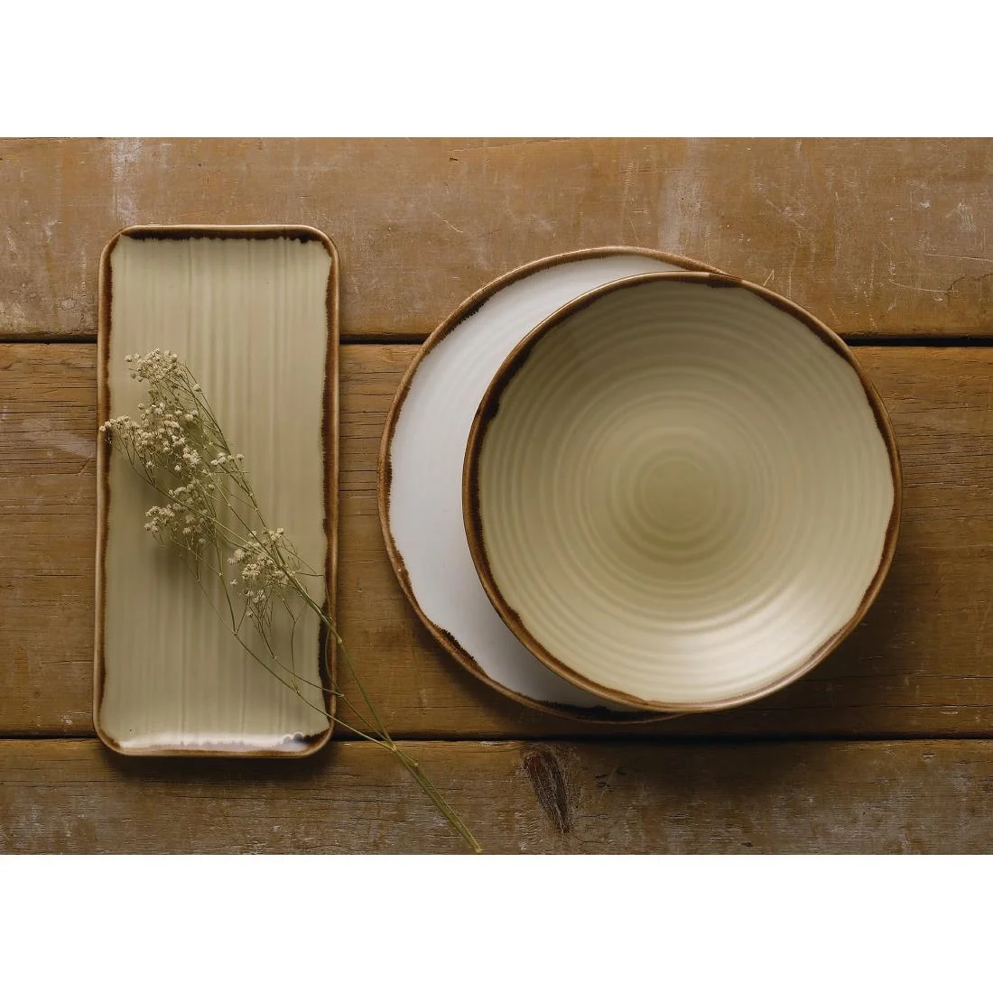 Dudson Harvest Organic Coupe Flat Plates Natural 318mm (6 Pack) - Image 4