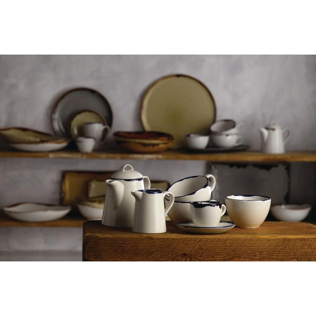Dudson Harvest Cappuccino Saucers Ink 158mm (12 Pack) - Image 2