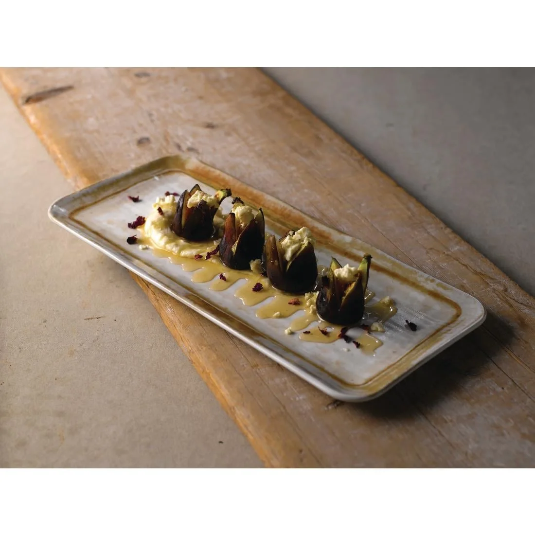 Dudson Finca Sandstone Organic Rectangular Plates 340x156mm (12 Pack) - Image 2