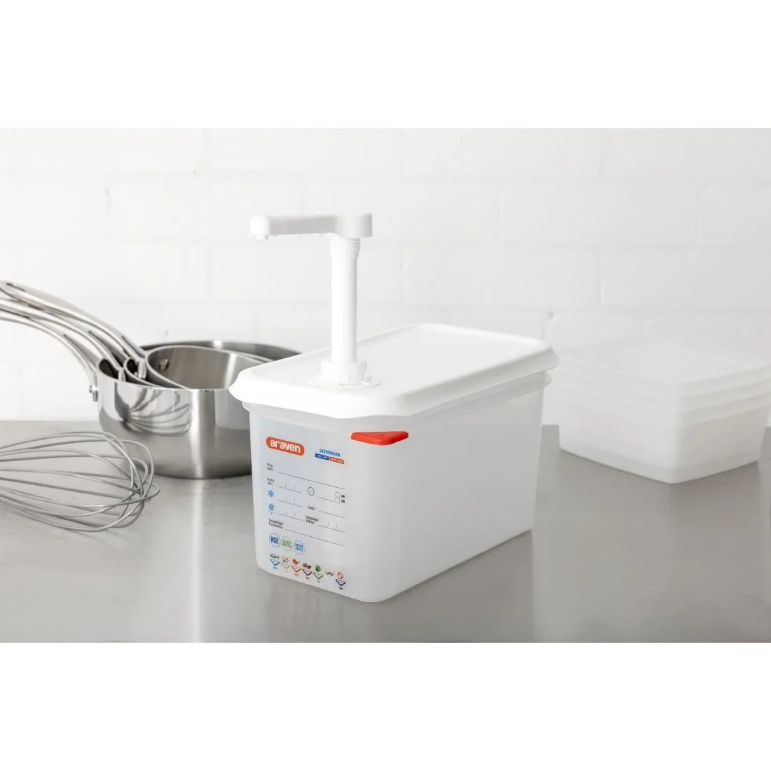 Araven Sauce Dispenser with Pump 1/4 GN - Image 2
