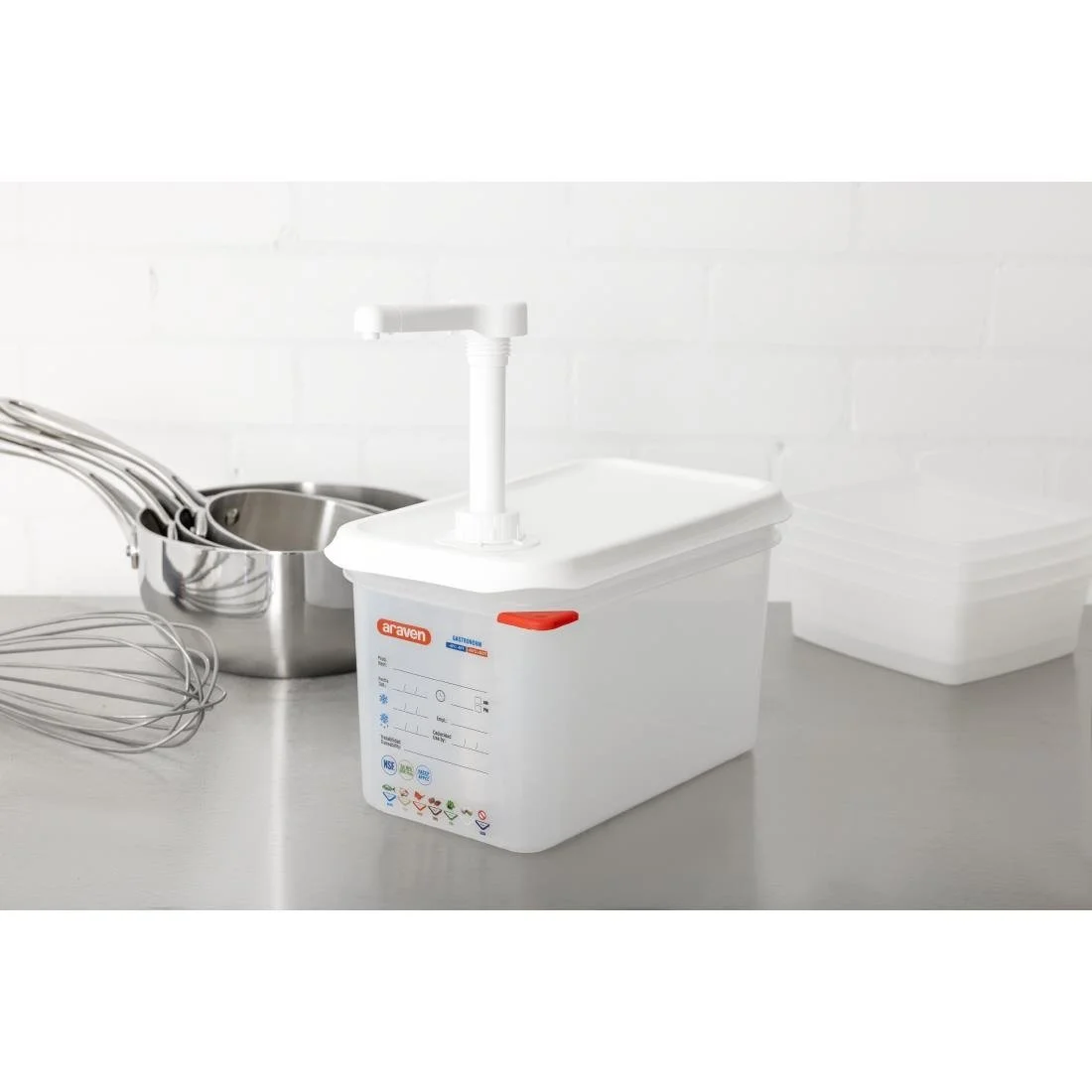 Araven Sauce Dispenser with Pump 1/4 GN - Image 2