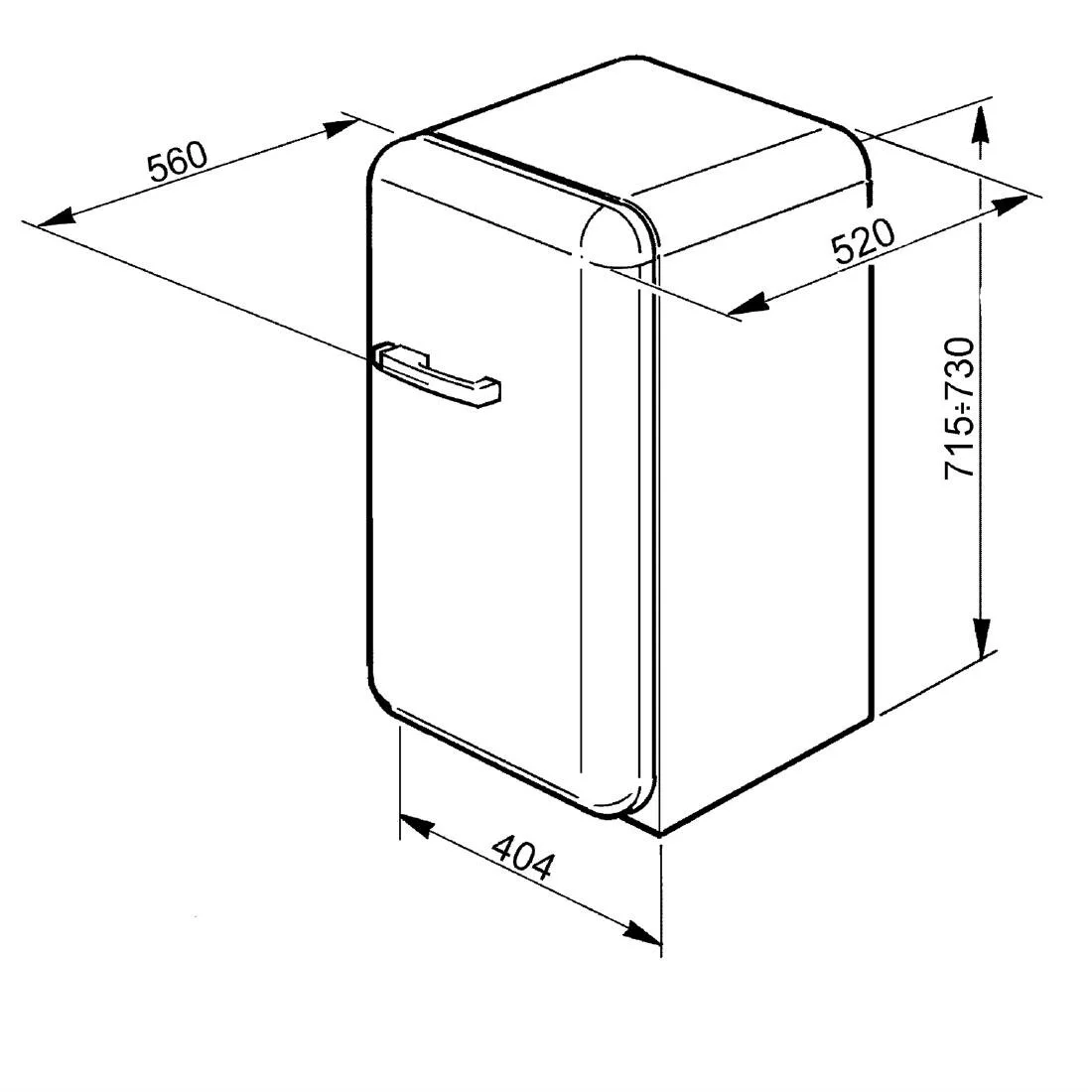 Smeg 50s Retro Mini Bar Fridge Pastel Green - Image 2