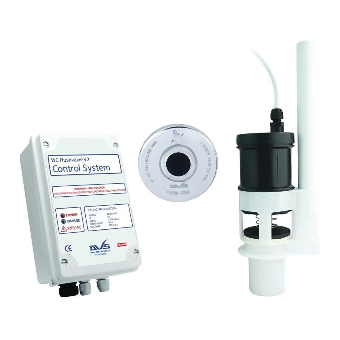 KWC DVS WC Flushvalve kit with In-built Overflow and Wave-on Sensor