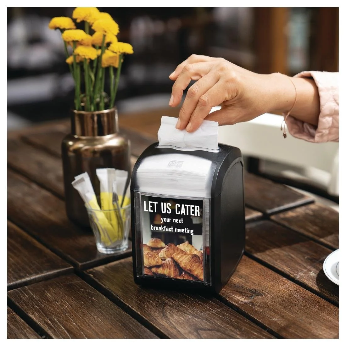 Tork Xpressnap Fit Tabletop Napkin Dispenser Black N14 - Image 2
