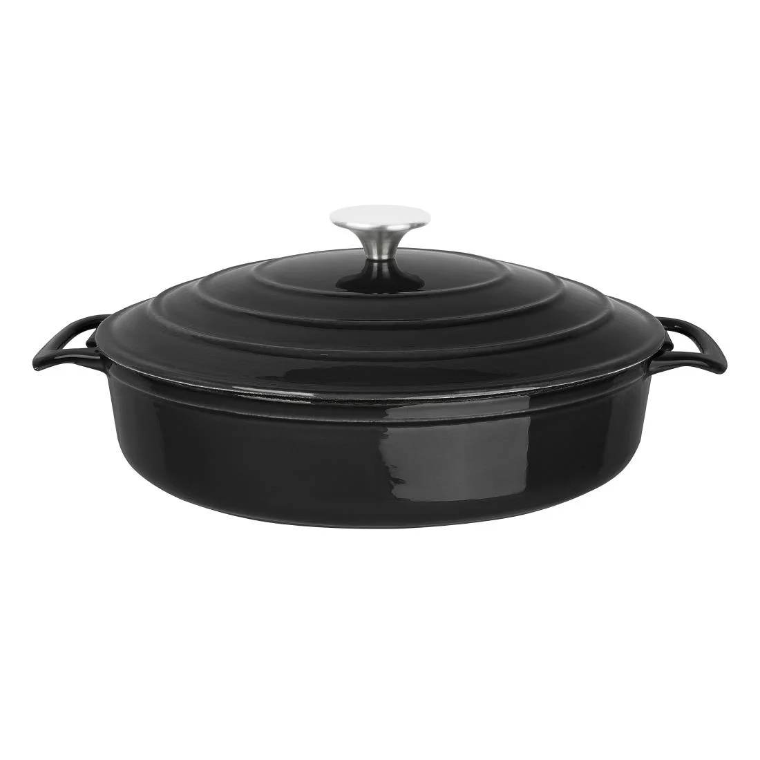 Vogue Round Sauté Pan Black 28cm