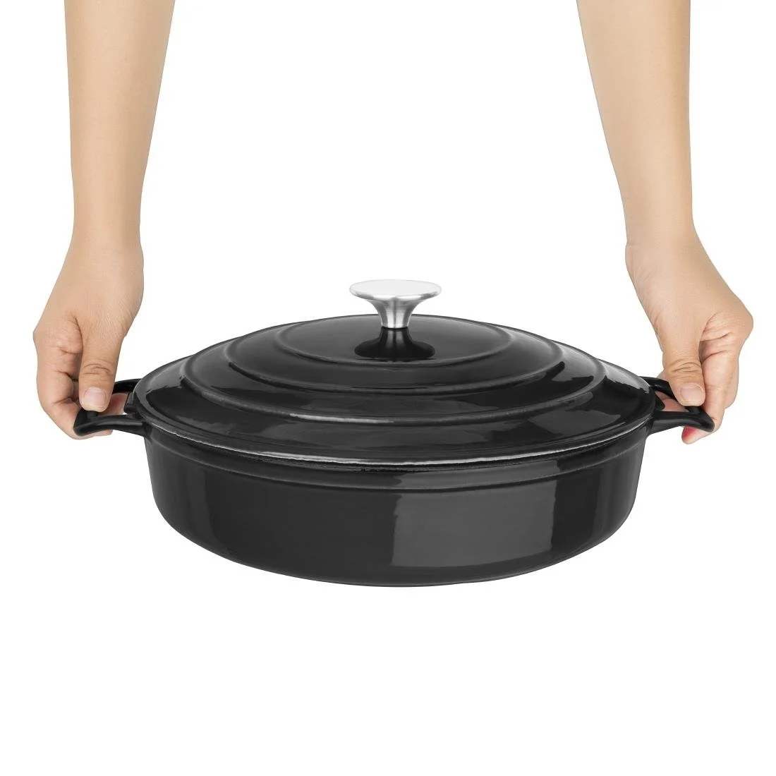 Vogue Round Sauté Pan Black 28cm - Image 4